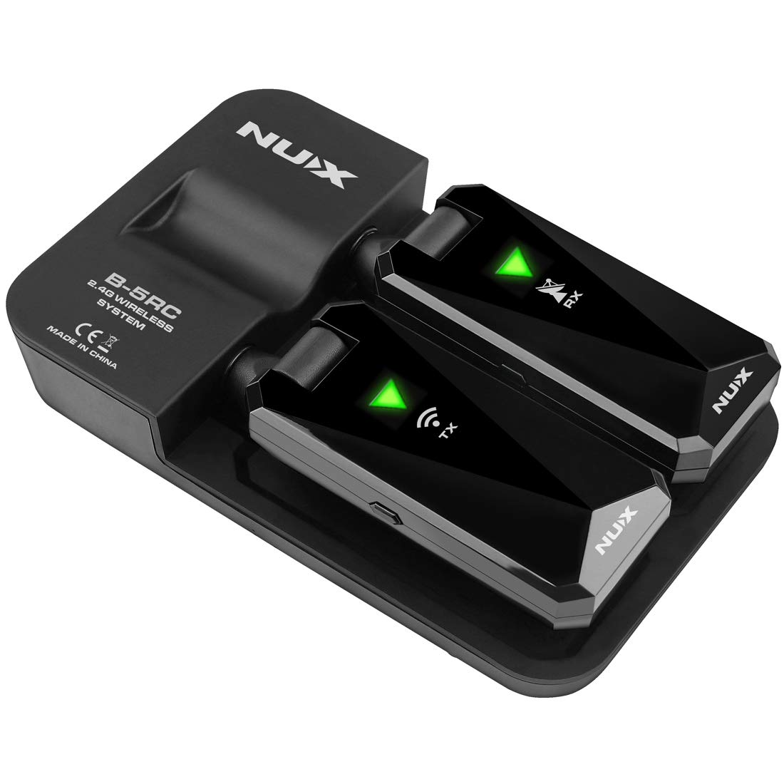 NUX - B-5RC Wireless Guitar System for Most of Types of Guitar with Active or Passive Pickup, Charging Case Included,Auto Match,Mute Function,Guitar Wireless Transmitter and Receiver, 2.4GHz
