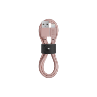 Native Union Belt Cable - 4ft Ultra-Strong Reinforced [Apple MFi Certified] Durable Lightning to USB Charging Cable with Leather Strap for iPhone/iPad (Rose)