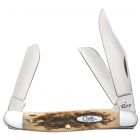 Case Knives - Amber Bone Peach Seed Jig Stockman